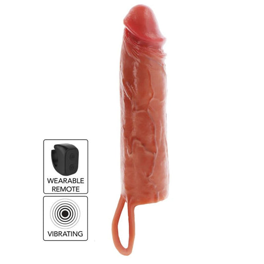 Get Real Hydrated Skin värisevä silikoninen penisholkki - karamelli - 20 cm