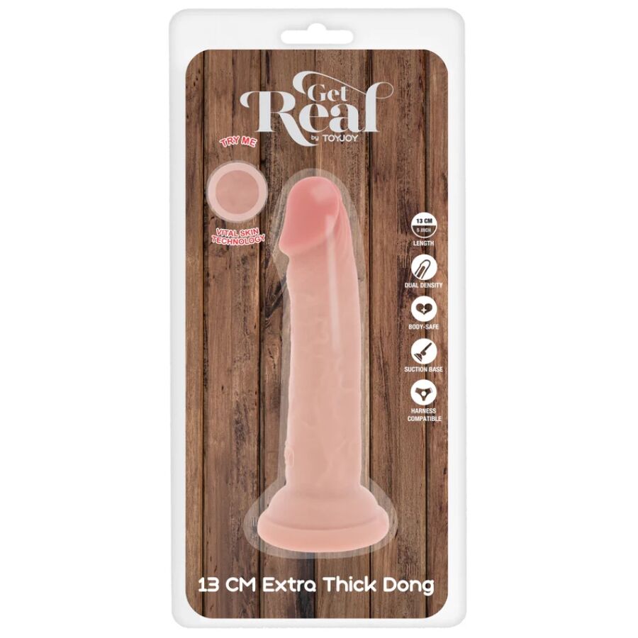 Get Real Deluxe paksu kaksikerroksinen TPE-dildo - 13 cm