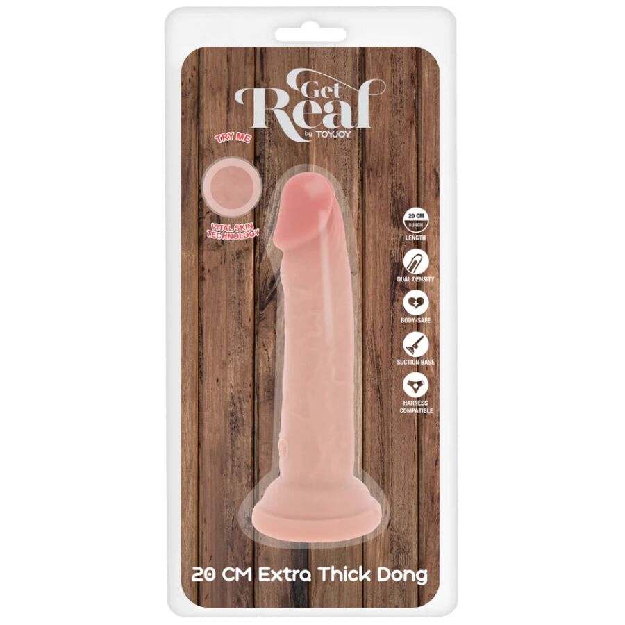Get Real Deluxe paksu kaksikerroksinen TPE-dildo - 20 cm