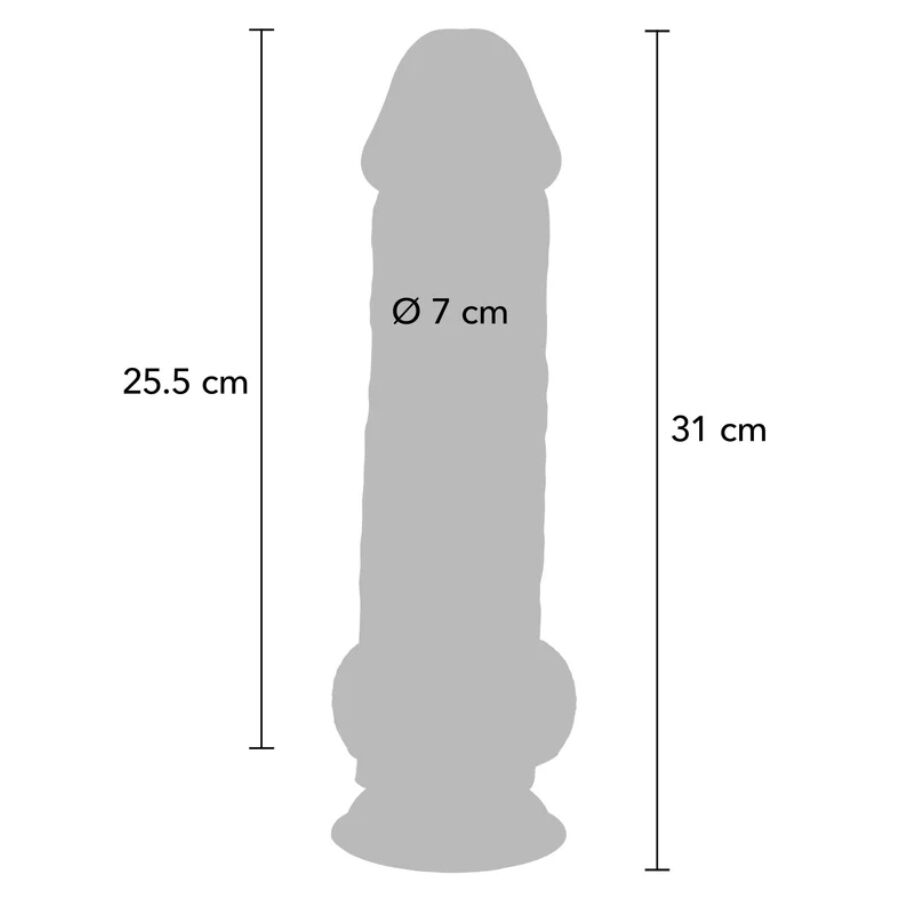 Get Real Deluxe erityisen paksu realistinen dildo kiveksillä - 31 cm