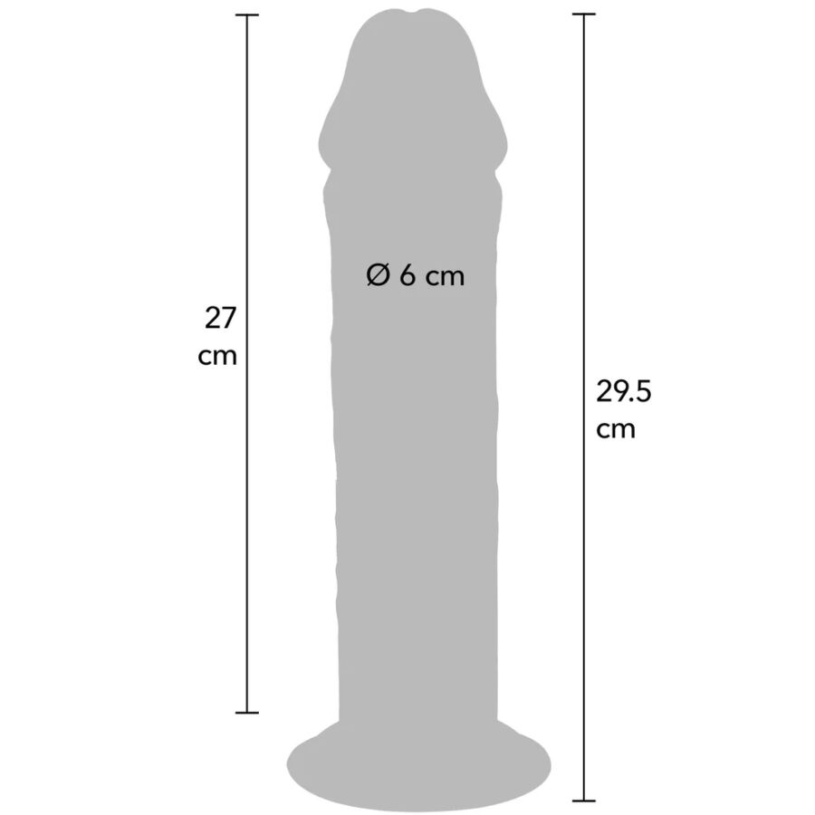 Get Real Deluxe paksu kaksikerroksinen TPE-dildo - 29,5 cm