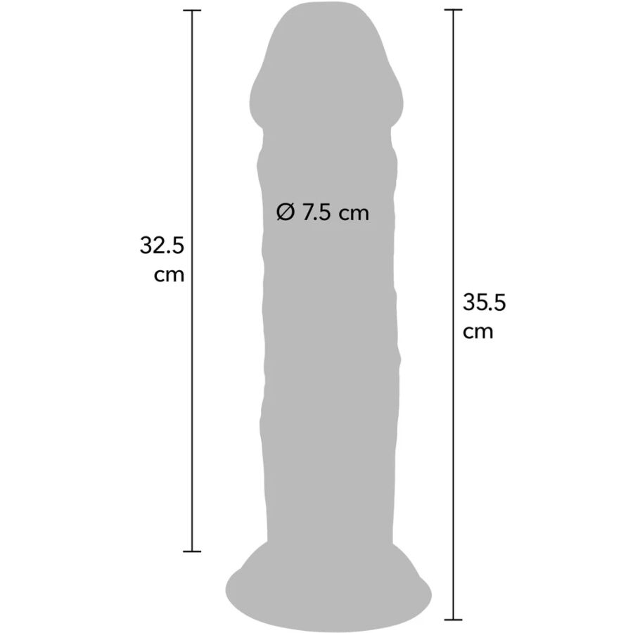Get Real Deluxe paksu kaksikerroksinen TPE-dildo - 35,5 cm