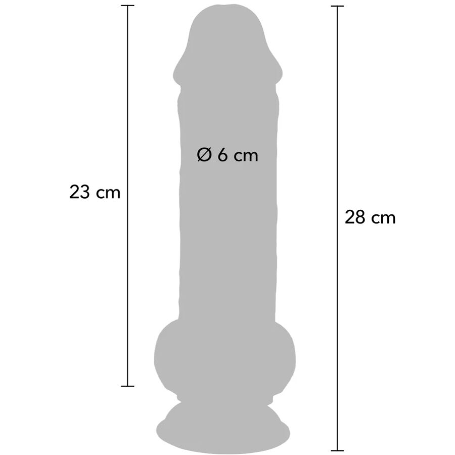 Get Real Deluxe erityisen paksu realistinen dildo kiveksillä - 28 cm