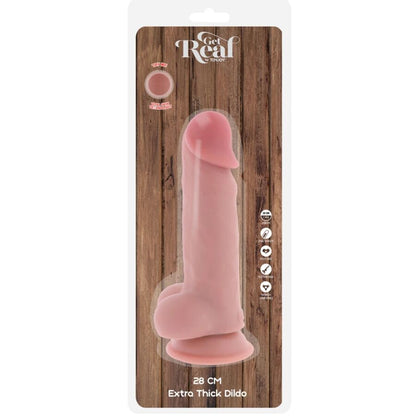 Get Real Deluxe erityisen paksu realistinen dildo kiveksillä - 28 cm