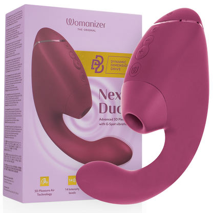 Womanizer Duo Next klitoriksen ja G-pisteen kaksoiskiihotin, murrettu pinkki