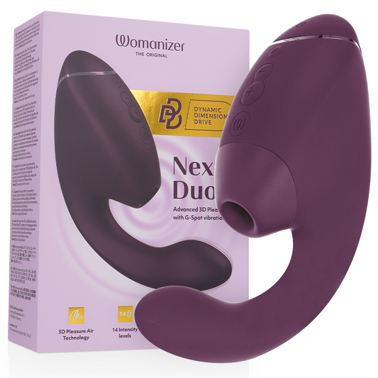 Womanizer Duo Next klitoriksen ja G-pisteen kaksoiskiihotin, tummanvioletti
