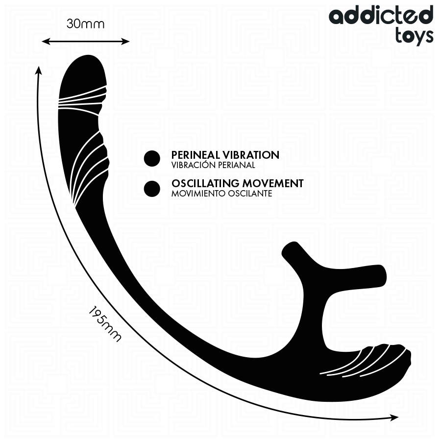 Addicted Toys värisevä anustappi 360° liikkeellä ja kiveskiihottimella