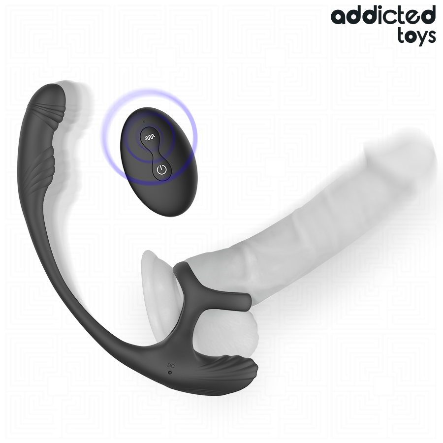 Addicted Toys värisevä anustappi 360° liikkeellä ja kiveskiihottimella