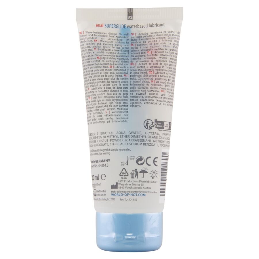 Hot Anal Superglide Liquid Pleasure vesipohjainen liukuvoide - 100 ml