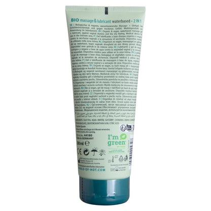 Hot Bio 2-in-1-vesipohjainen hieronta- ja liukugeeli - 200 ml