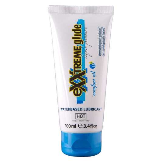 Hot Exxtreme Glide vesipohjainen liukuvoide Comfort Oil A+ -öljyllä - 100 ml