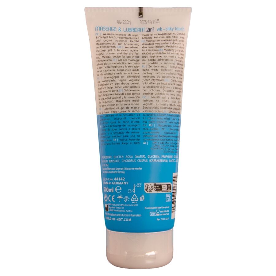 Hot Massage & Glide Silky Touch 2-in-1-hieronta- ja liukugeeli - 200 ml