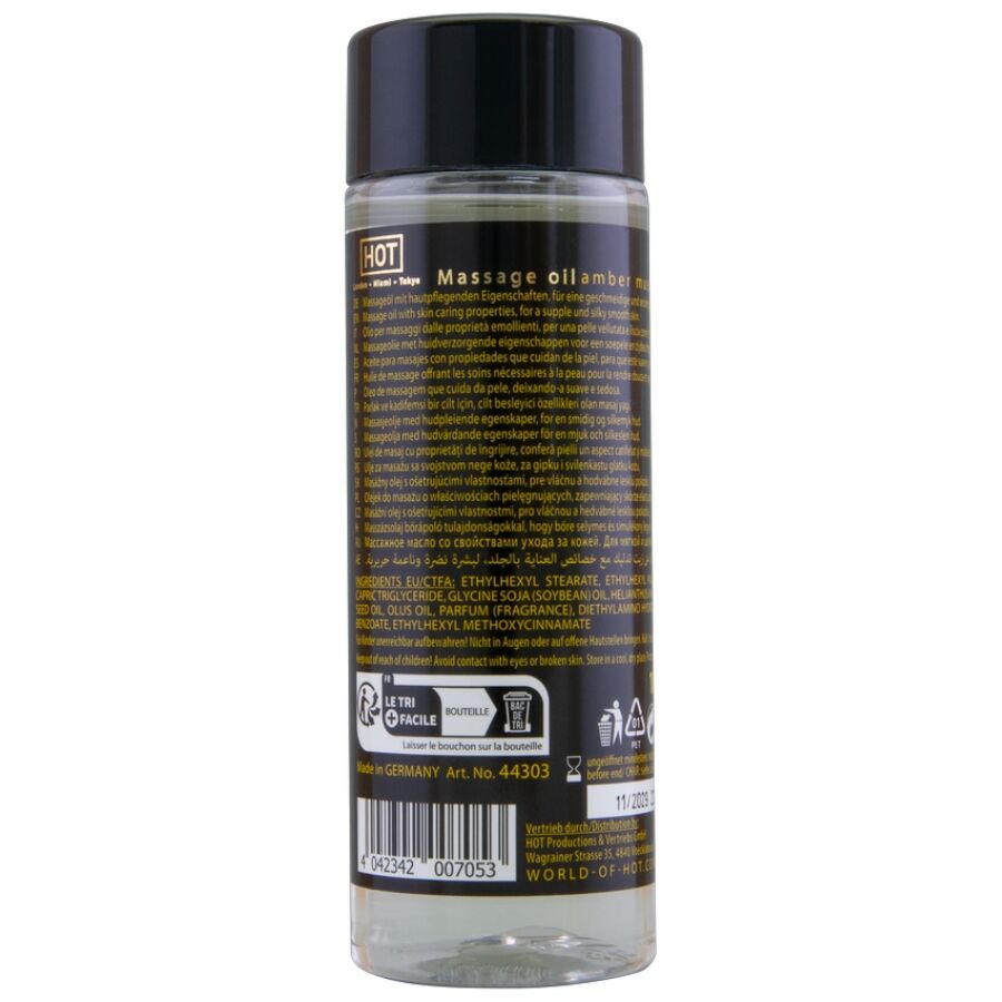 Hot Amber & Musk hierontaöljy - meripihka/myski - 100 ml