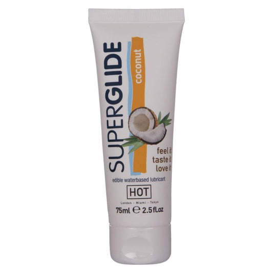 Hot Superglide syötävä vesipohjainen liukuvoide - kookos - 75 ml