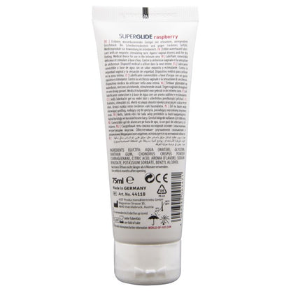 Hot Superglide syötävä vesipohjainen liukuvoide - vadelma - 75 ml