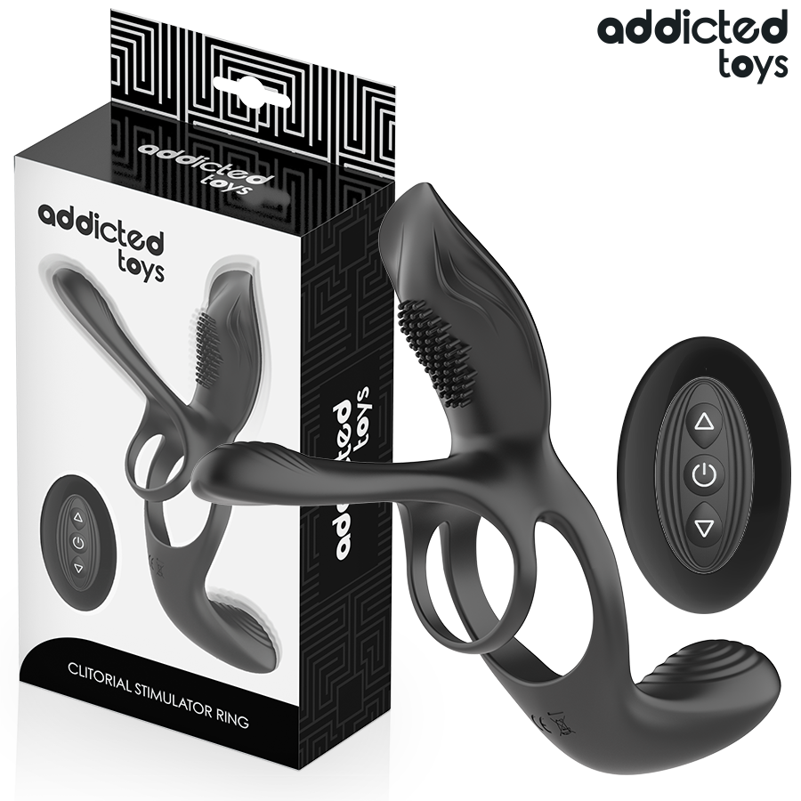 Addicted Toys kaksoispenisrengas klitoriskiihottimella