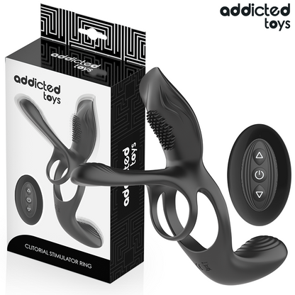 Addicted Toys kaksoispenisrengas klitoriskiihottimella