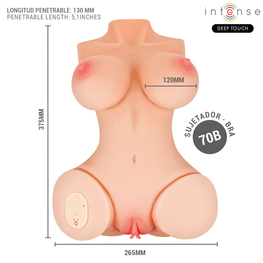 Intense Deep Touch Vero masturbaattorivartalo L imulla ja lämmöllä - 5,5 kg