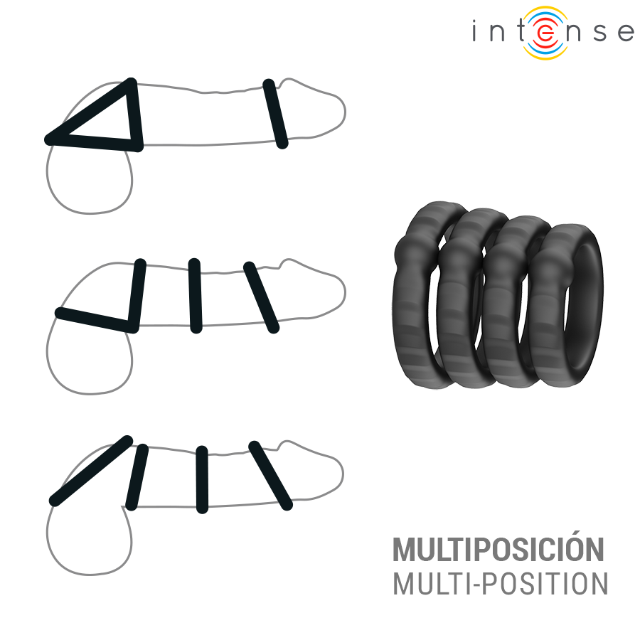 Intense Michiel neljän penisrenkaan setti - malli 10