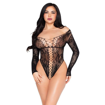 Leg Avenue 89370 verkko- ja pitsibody - musta - yksi koko