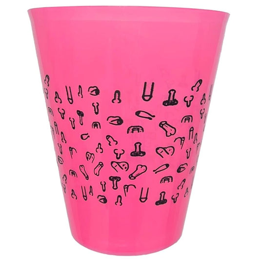 Diablo Picante kuppi mustilla peniskuvioilla - fuksia - 500 ml