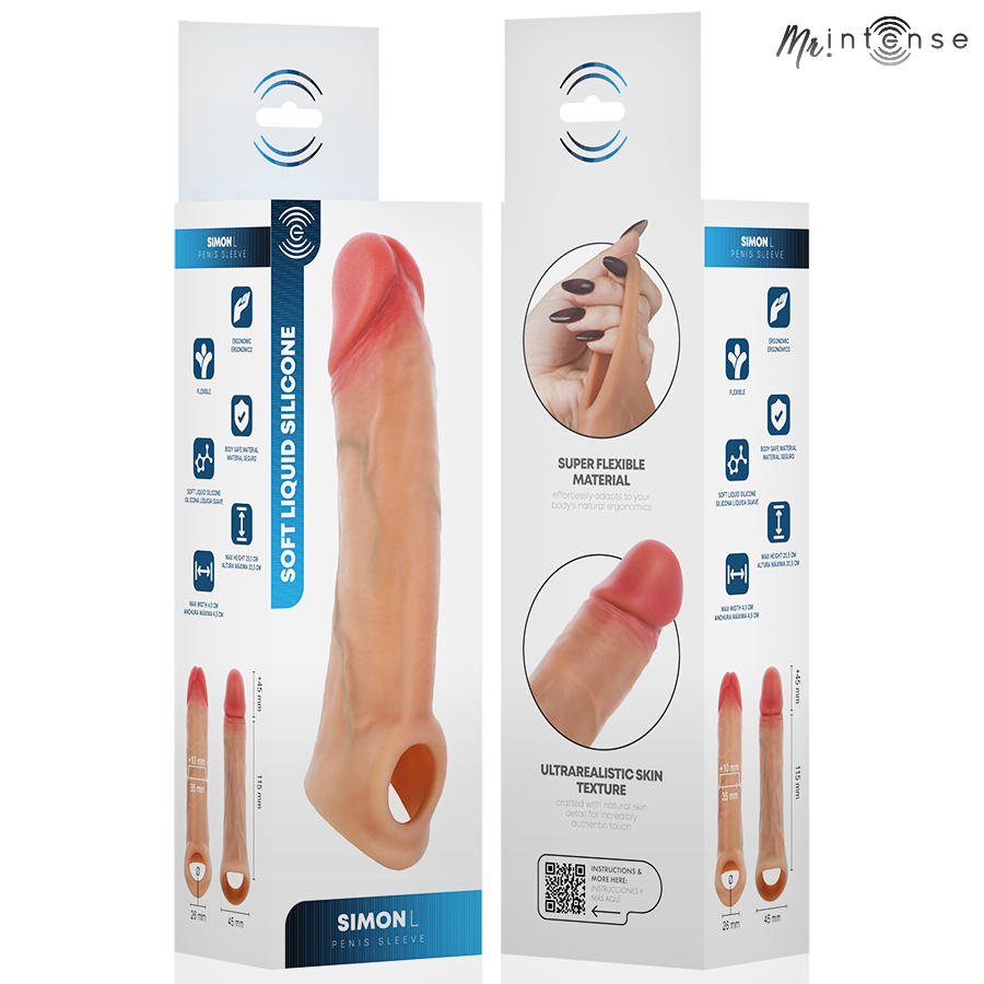 Mr Intense Simon silikoninen penisholkki L - 16 cm - Ø 4,5 cm