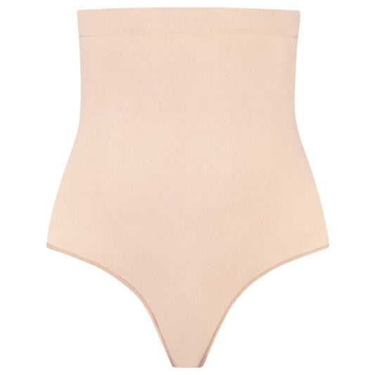 BYE-BRA - Soft Touch saumattomat korkeavyötäröiset stringit - beige - XL