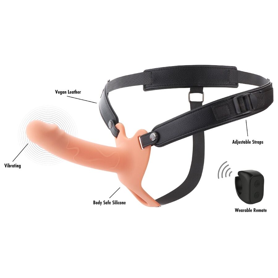 Hidden Desire Inferno värisevä strap-on-penisholkki - 16 cm