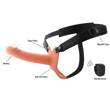 Hidden Desire Inferno värisevä strap-on-penisholkki - 18 cm
