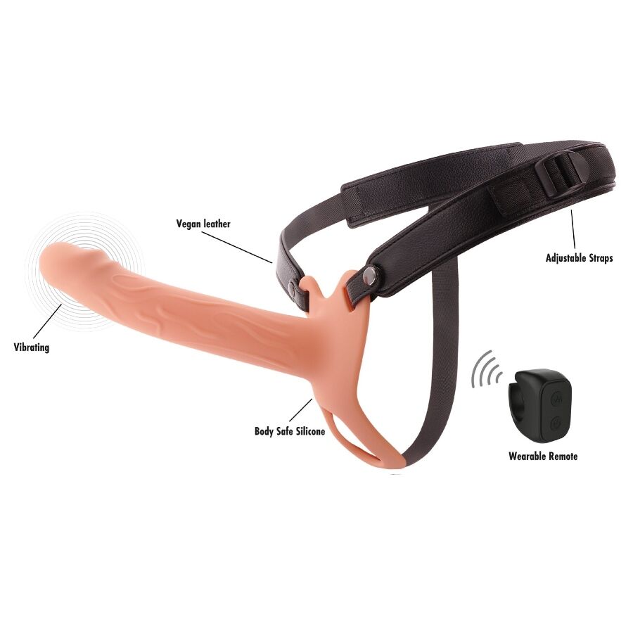 Hidden Desire Inferno värisevä strap-on-penisholkki - 20 cm