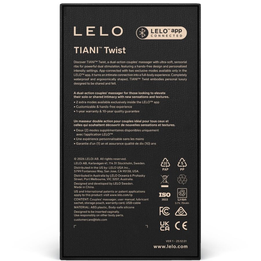 LELO Tiani Twist parivibraattori, vaaleanpunainen