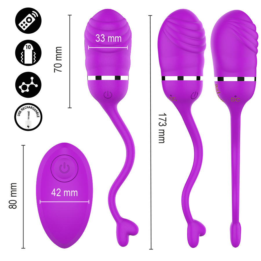 Intense Sookie värisevä kuula kaukosäätimellä - violetti