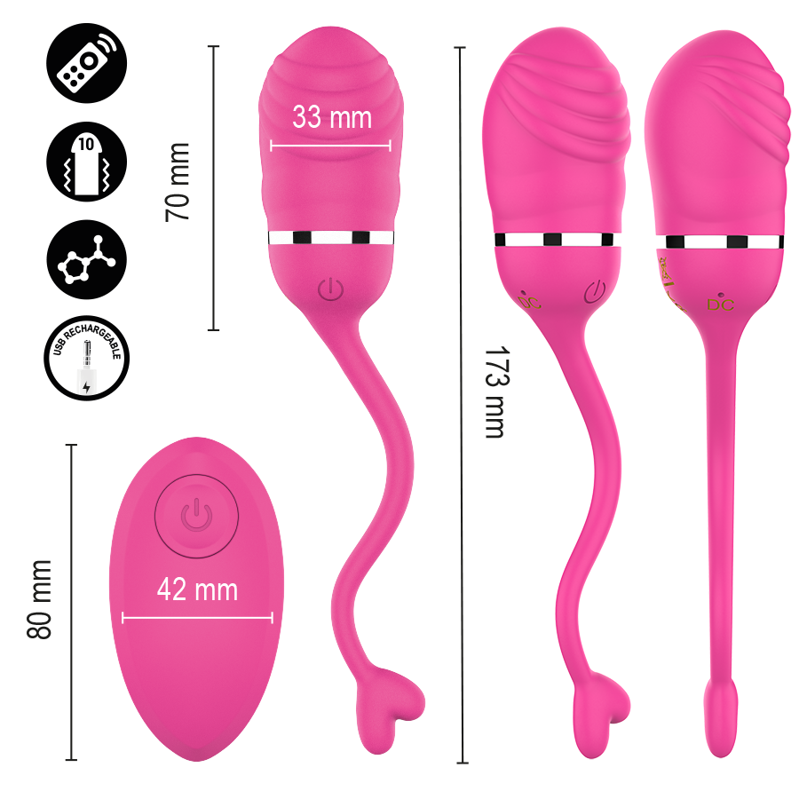 Intense Sookie värisevä kuula kaukosäätimellä - pinkki