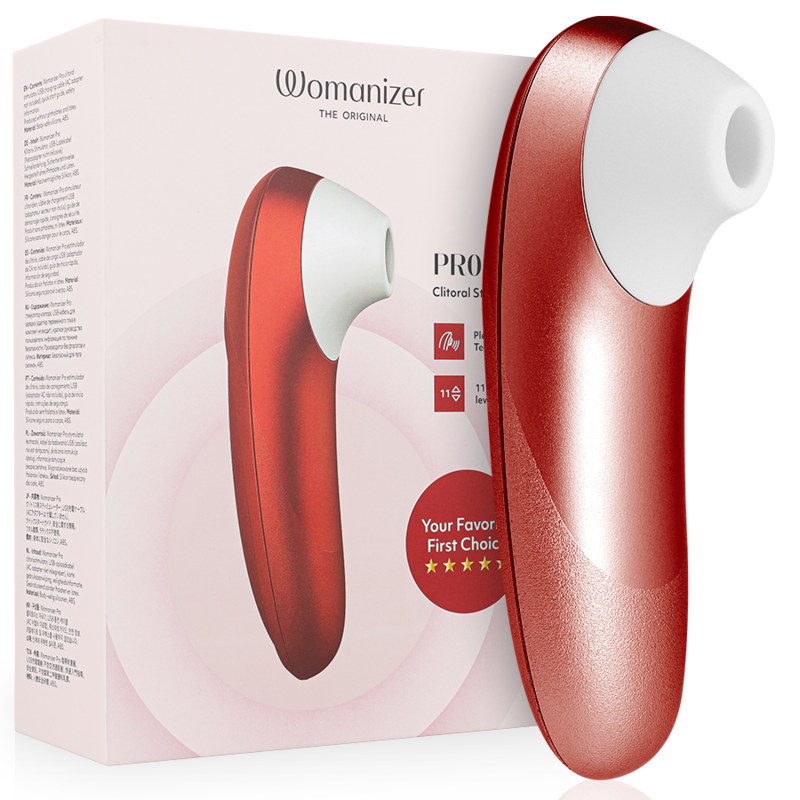 Womanizer Pro Vibrant klitoriskiihotin, viininpunainen