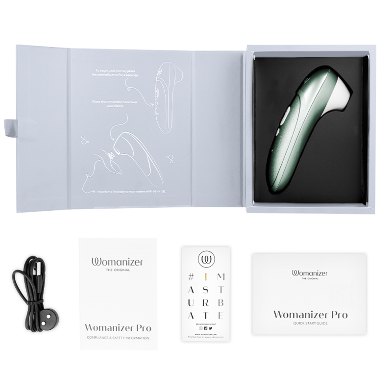 Womanizer Pro Vibrant klitoriskiihotin, salvianvihreä