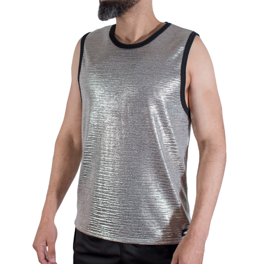 MACHO - kuvioitu kimalteleva t-paita - L/XL