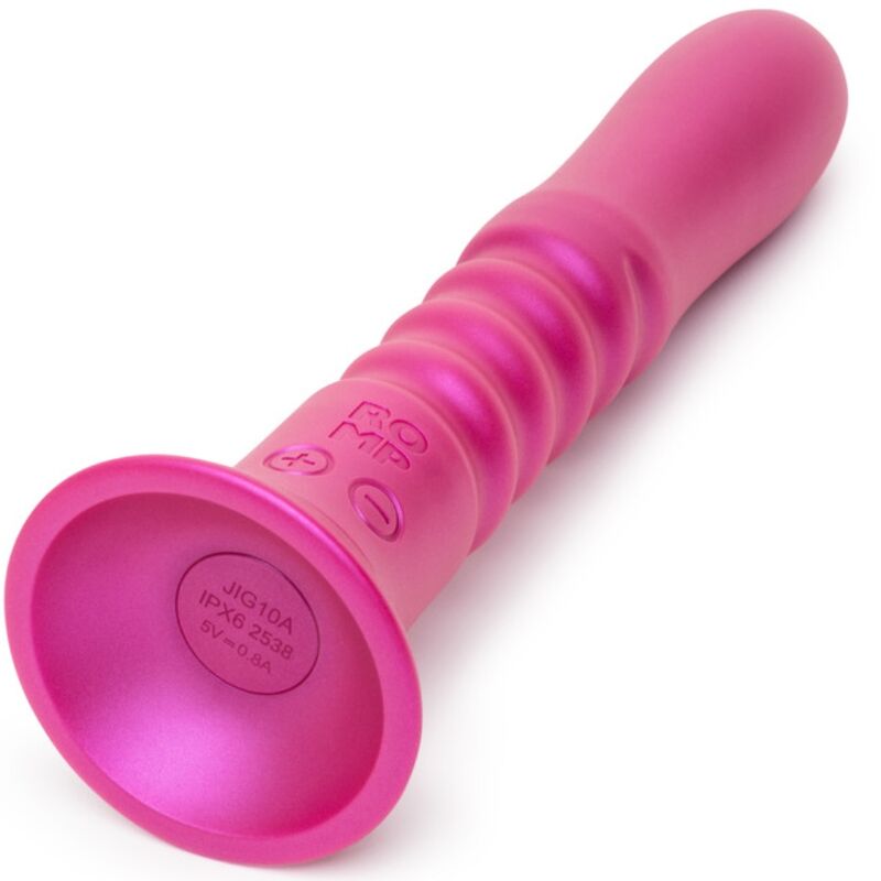Romp Jiggle työntävä vibraattori imukupilla, pinkki