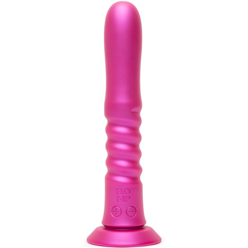 Romp Jiggle työntävä vibraattori imukupilla, pinkki