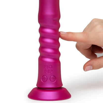 Romp Jiggle työntävä vibraattori imukupilla, pinkki