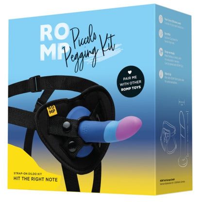Romp Piccolo valjaat ja silikonidildo imukupilla, kolmivärinen, 14 cm
