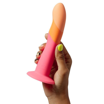 Romp Dizi silikonidildo imukupilla, kolmivärinen, 18 cm