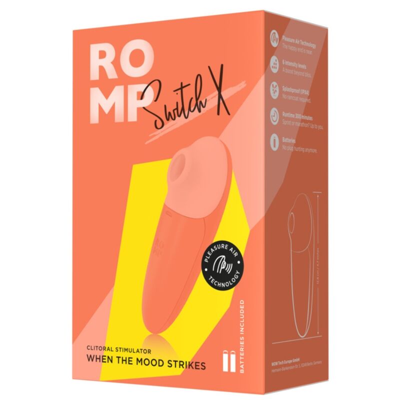 Romp Switch X klitoriskiihotin, 6 tehoa, oranssi