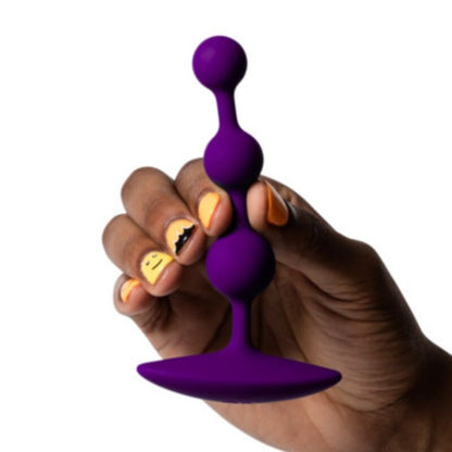 Romp Amp joustavat silikoniset anaalihelmet, violetti, 12,5 cm