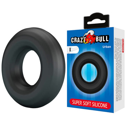 Crazy Bull Urban pehmeä silikoninen penisrengas - musta