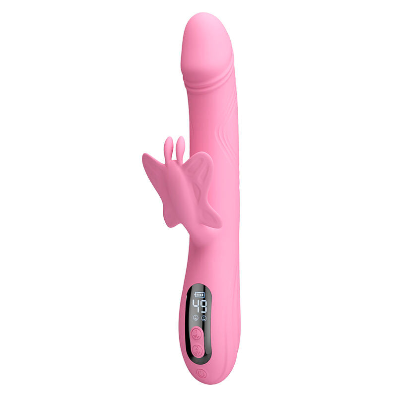 Pretty Love Bella rabbit-vibraattori perhosstimulaatiolla ja LED-valolla - pinkki