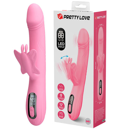Pretty Love Bella rabbit-vibraattori perhosstimulaatiolla ja LED-valolla - pinkki