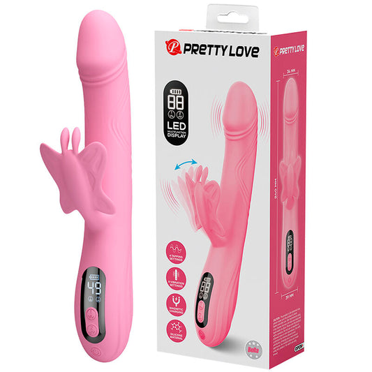 Pretty Love Bella rabbit-vibraattori perhosstimulaatiolla ja LED-valolla - pinkki