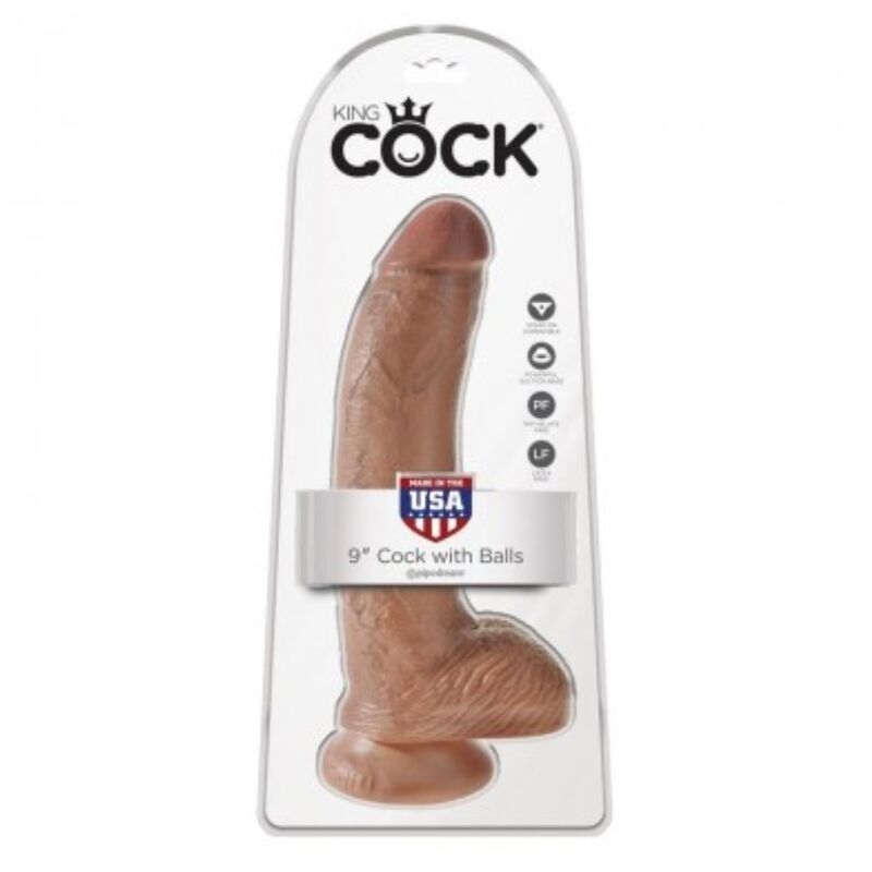 King Cock realistinen dildo kiveksillä - 22,8 cm