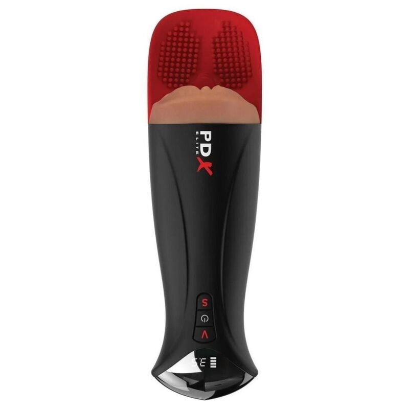 PDX Elite Fap-O-Matic Pro XL automaattinen värisevä masturbaattori - ruskea - 34,9 cm