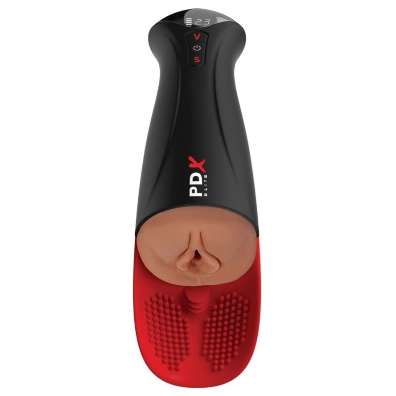 PDX Elite Fap-O-Matic Pro XL automaattinen värisevä masturbaattori - ruskea - 34,9 cm